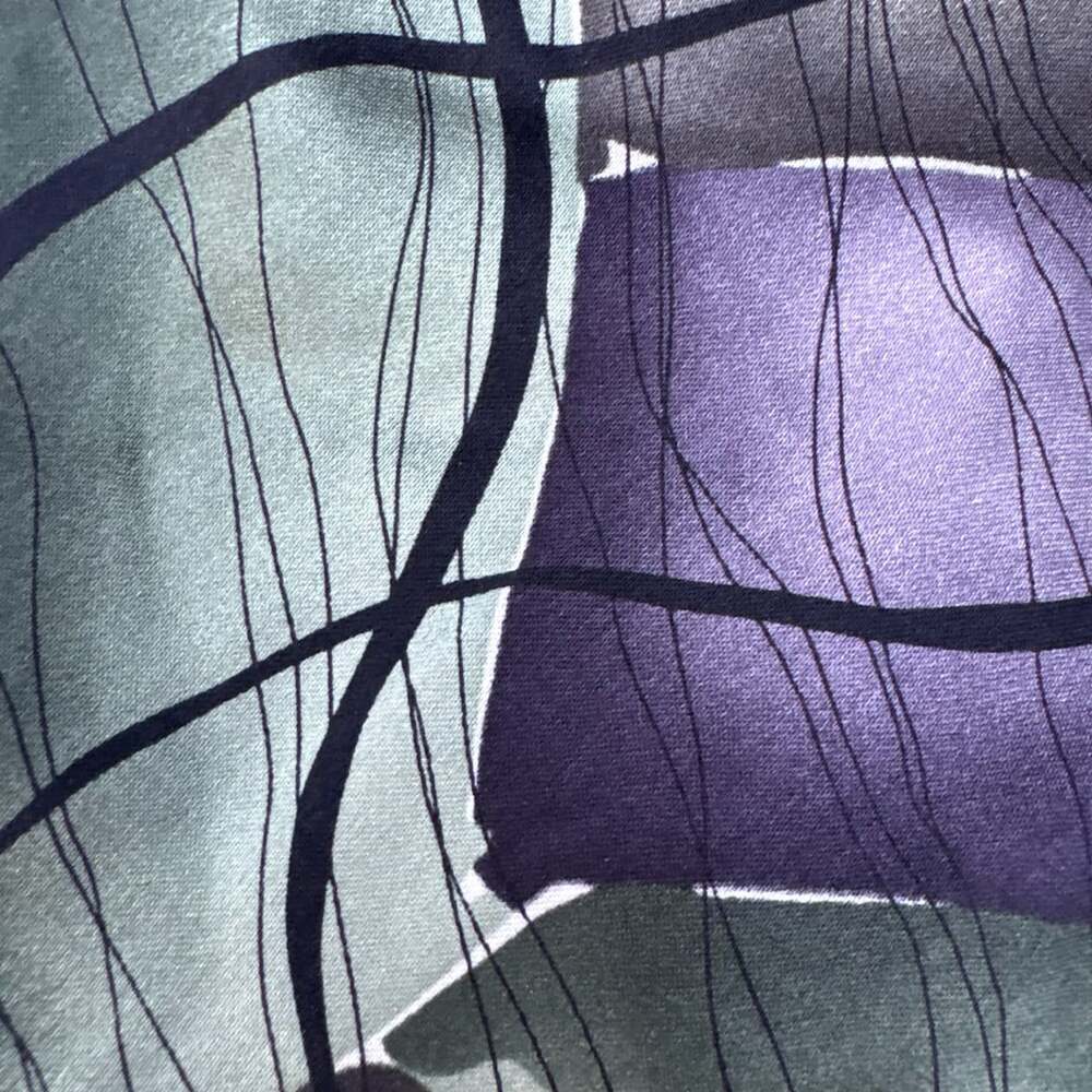J. Garcia Moon Mountains Collection Fifty-One Silk Green Purple Necktie - Picture 8 of 8